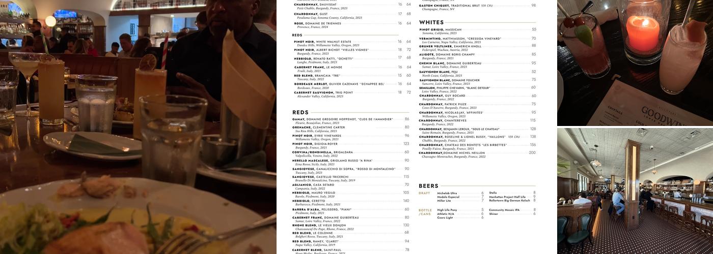 Goodwins Menu