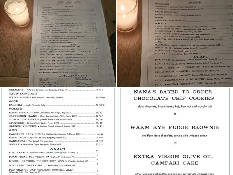 River Bar Menu
