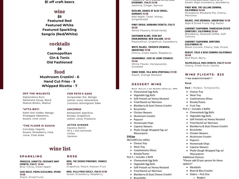 Uncorkd Menu
