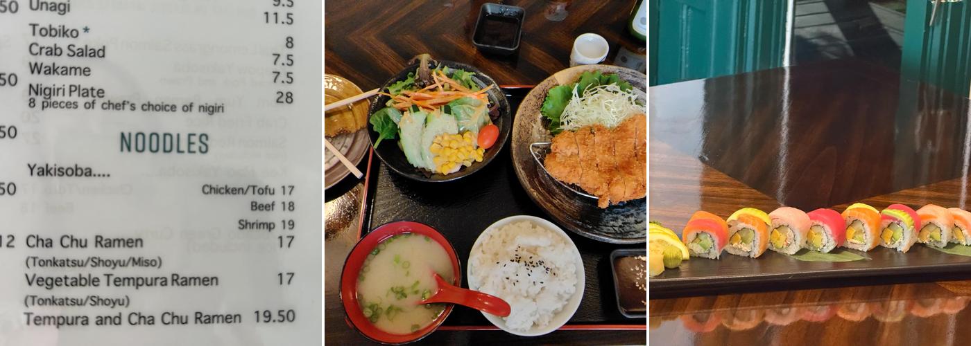 AME Thai Japanese Fusion Menu