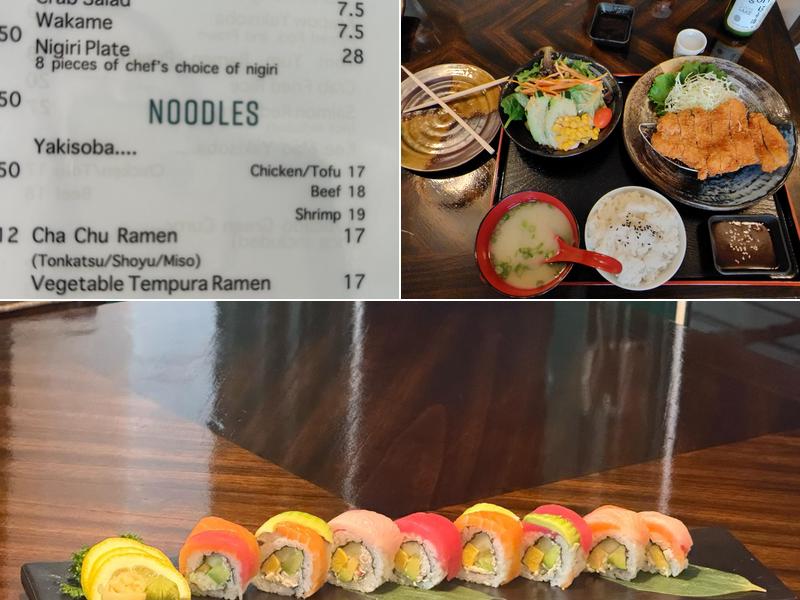 AME Thai Japanese Fusion Menu