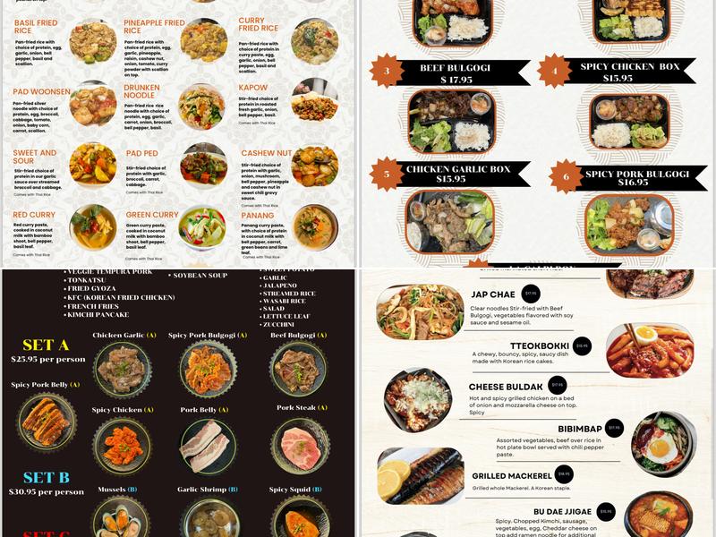 Bulgogi Korean BBQ and Thai Menu