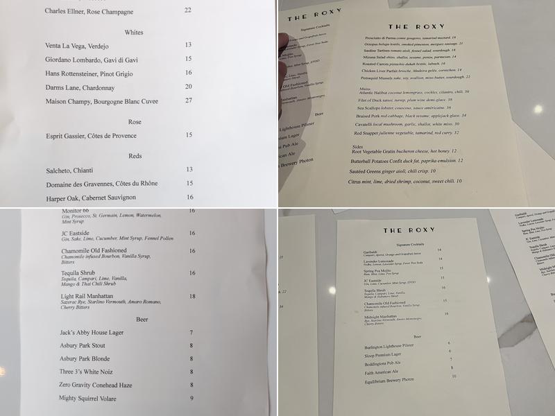 The Roxy Menu
