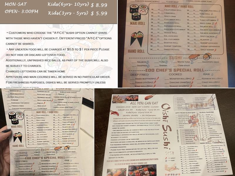 Oishi Sushi Menu