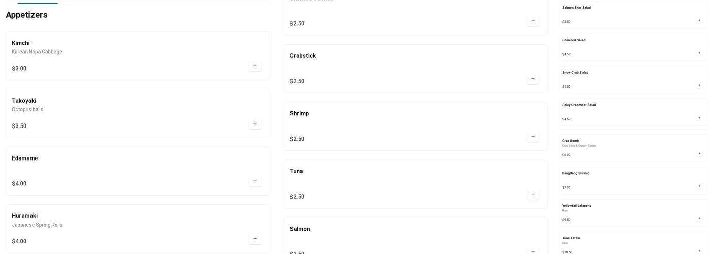 Bushido-Lafayette Menu