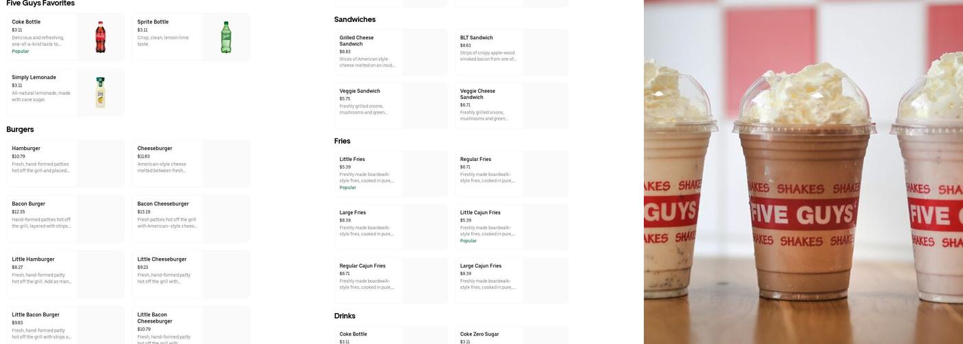 Five Guys Menu