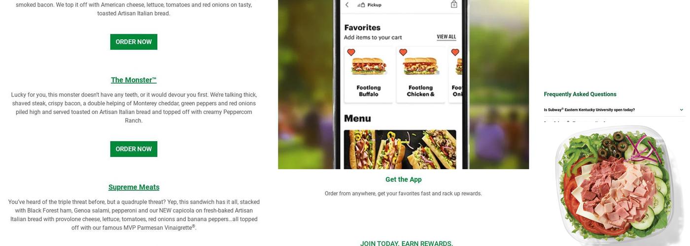 Subway Menu