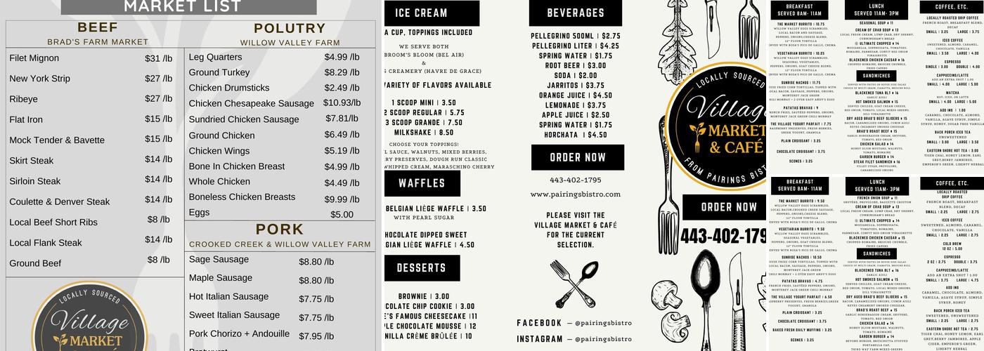 VILLAGE MARKET & CAFE Menu