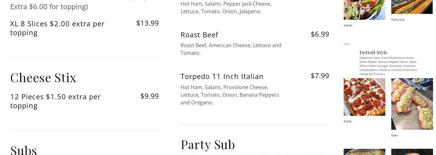 Buscemis of Auburn Hills Menu