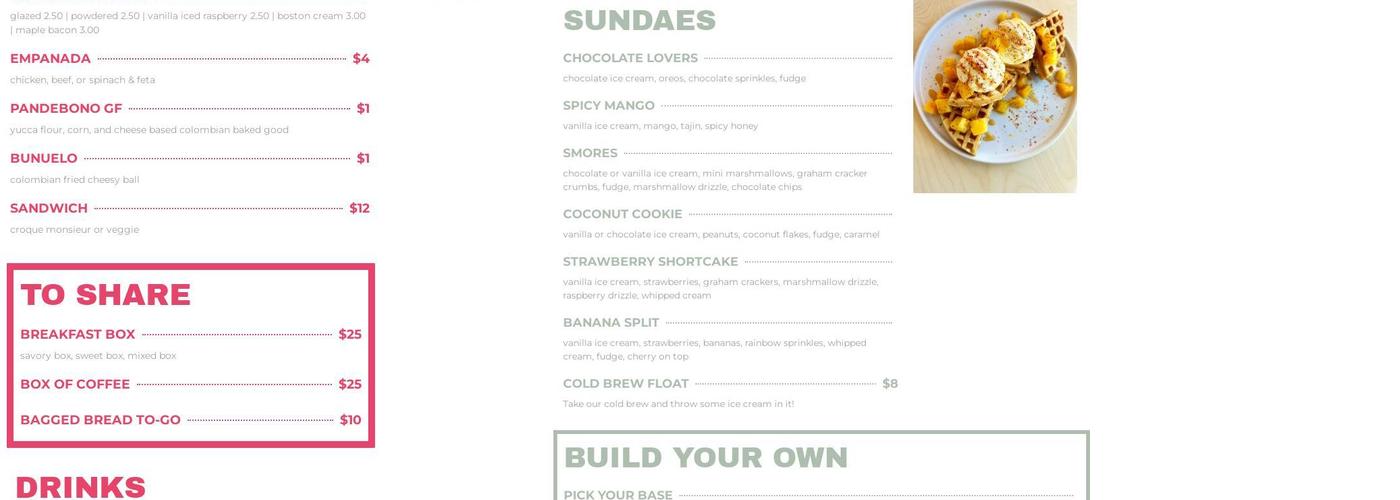 Wildflour Bakery & Desserts Menu