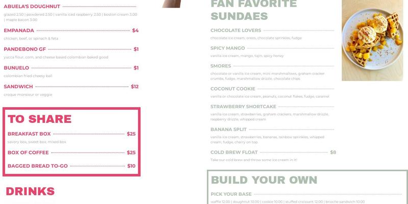 Wildflour Bakery & Desserts Menu