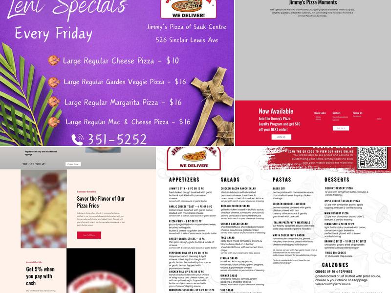 Jimmys Pizza of Sauk Centre Menu