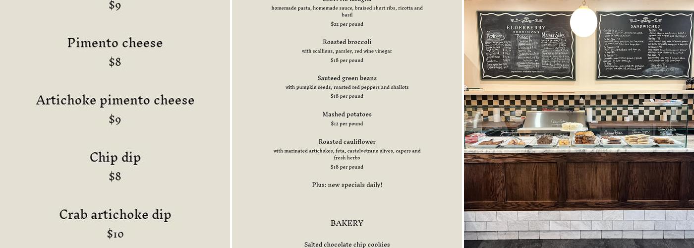 Elderberry Provisions Menu