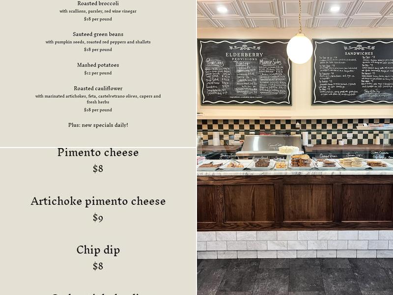 Elderberry Provisions Menu