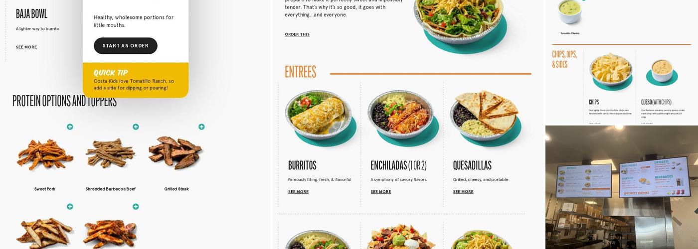 Costa Vida Menu