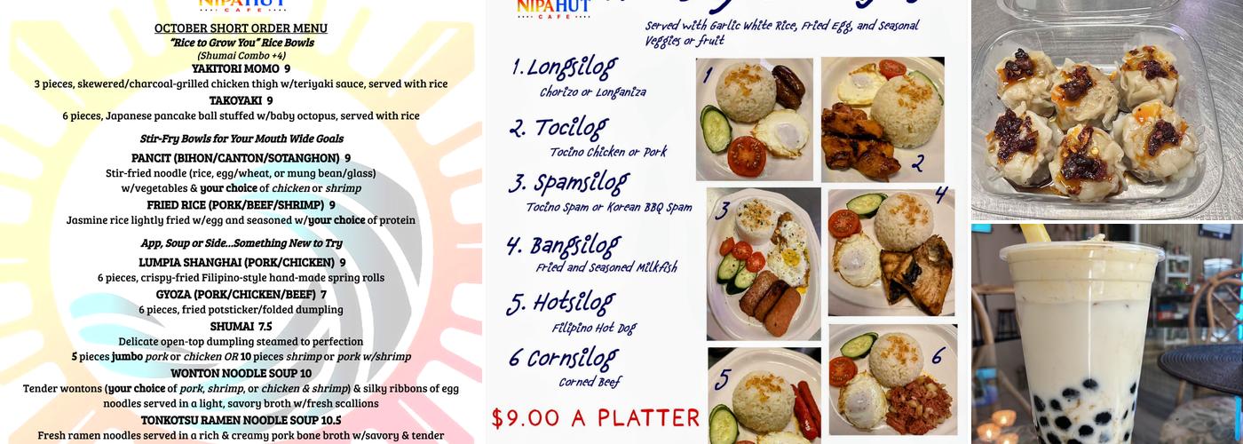 Nipa Hut Cafe Menu