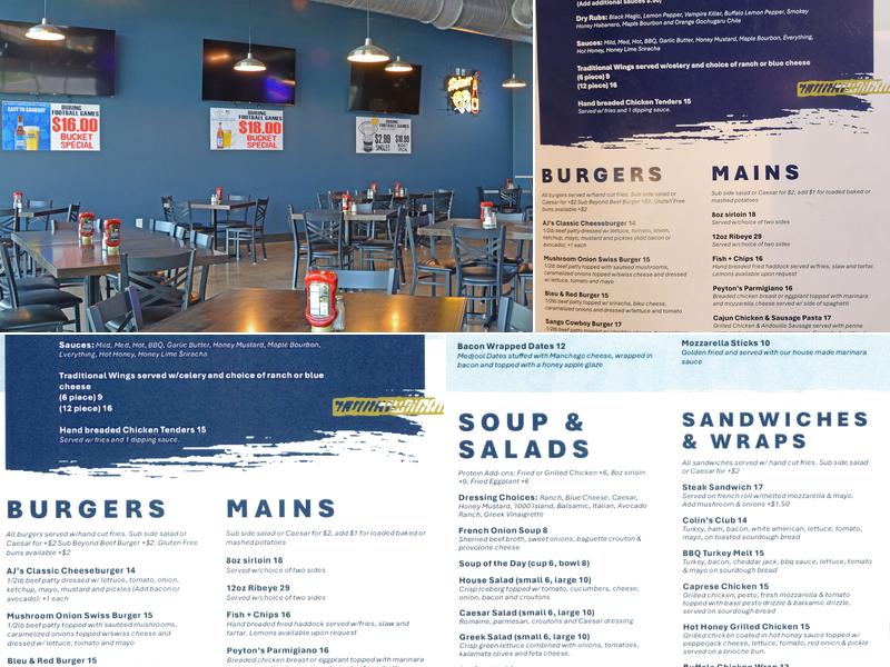 CAP’S Neighborhood Bar and Grill Menu