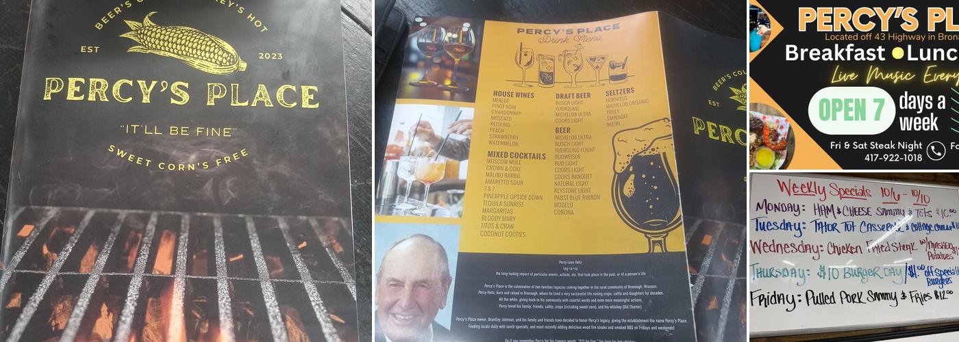 Percy’s Place Menu