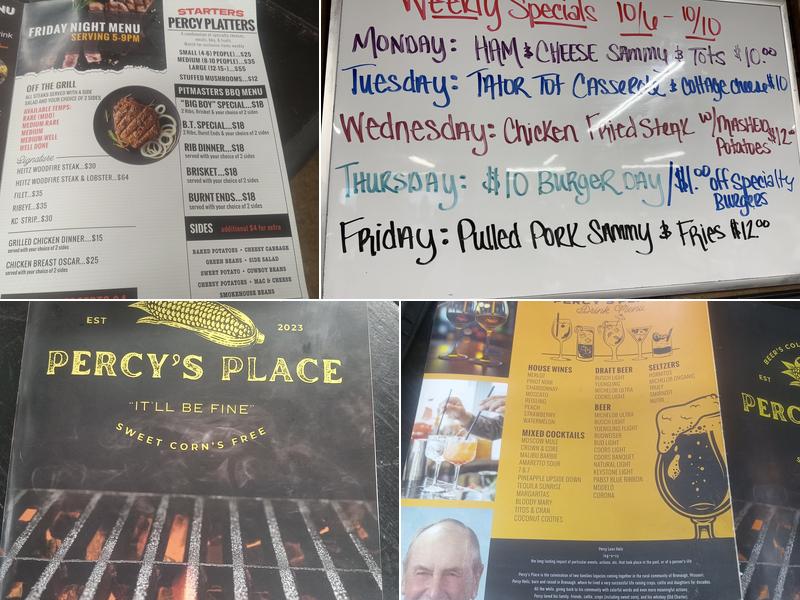 Percy’s Place Menu