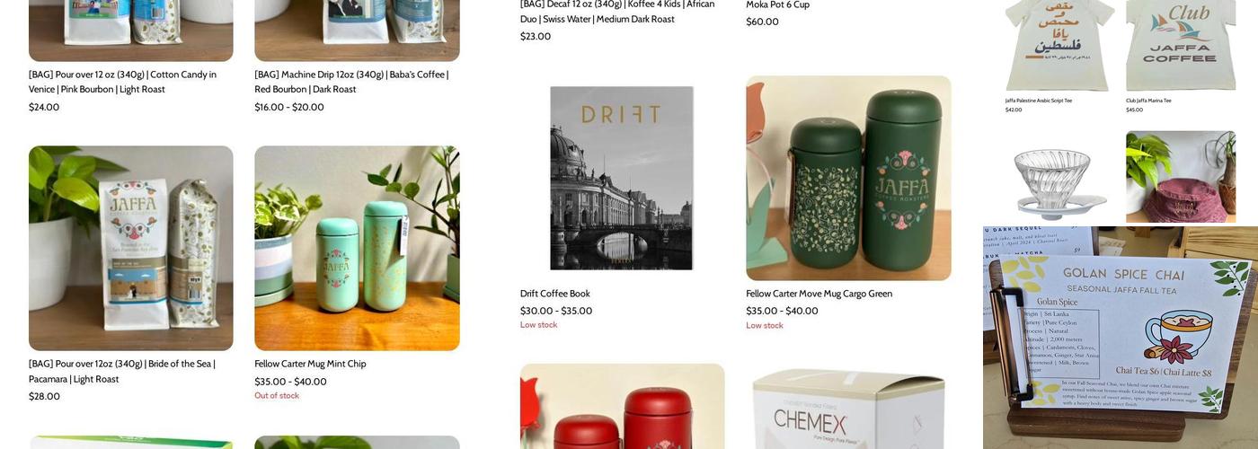 Jaffa Coffee Roasters Menu