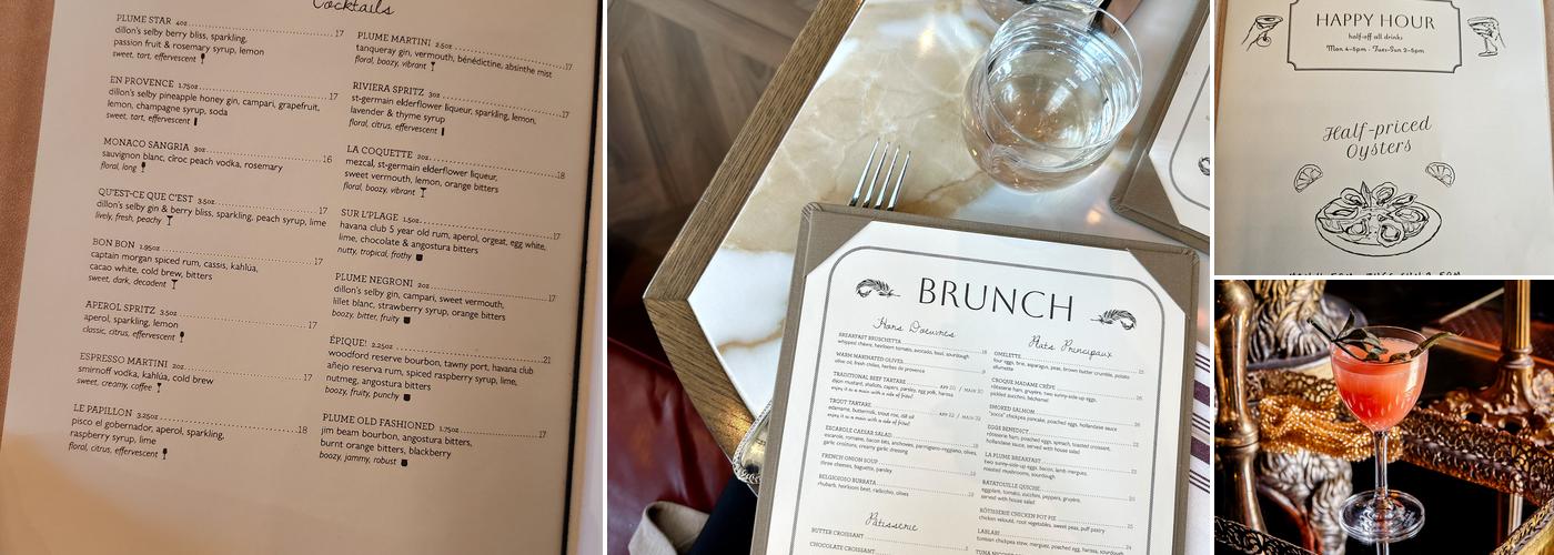 La Plume Menu