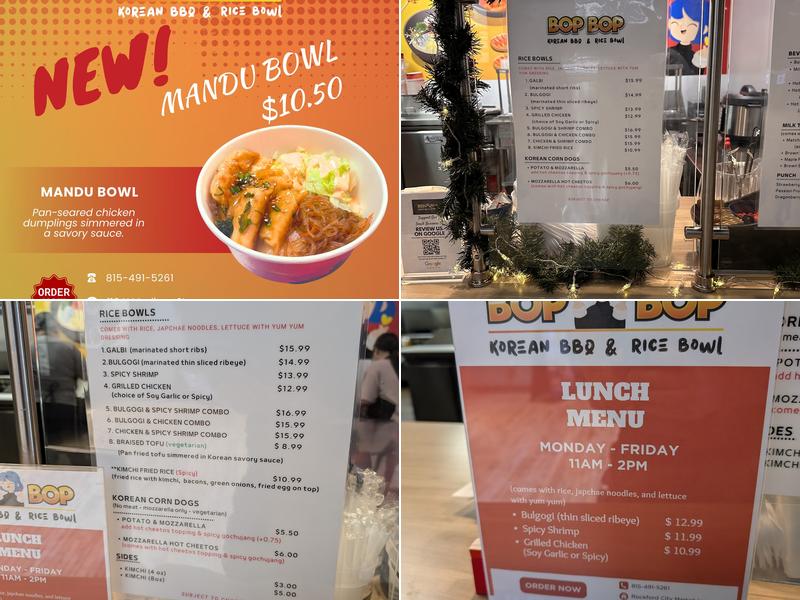 Bop Bop Korean BBQ & Rice Bowl Menu