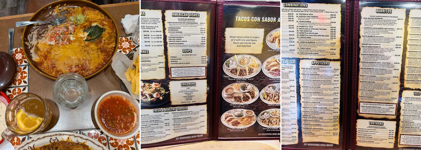 Casa jalisco Menu