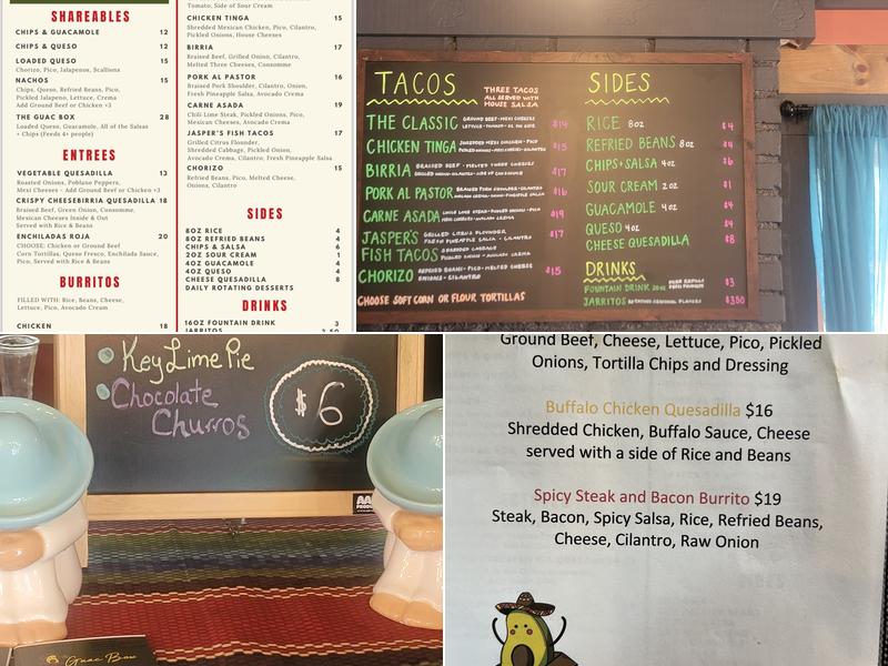 The Guac Box Menu