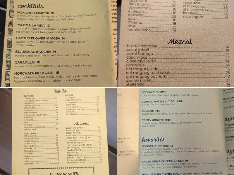 Arandas Menu