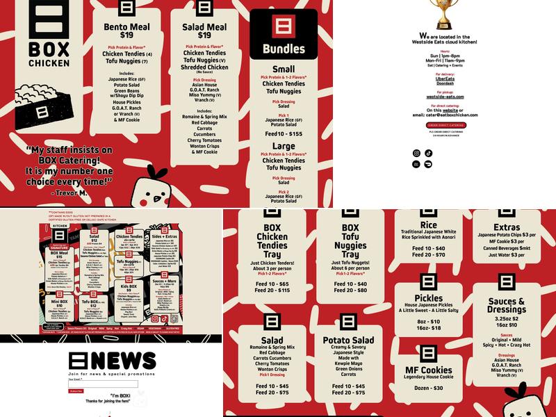BOX Chicken Menu