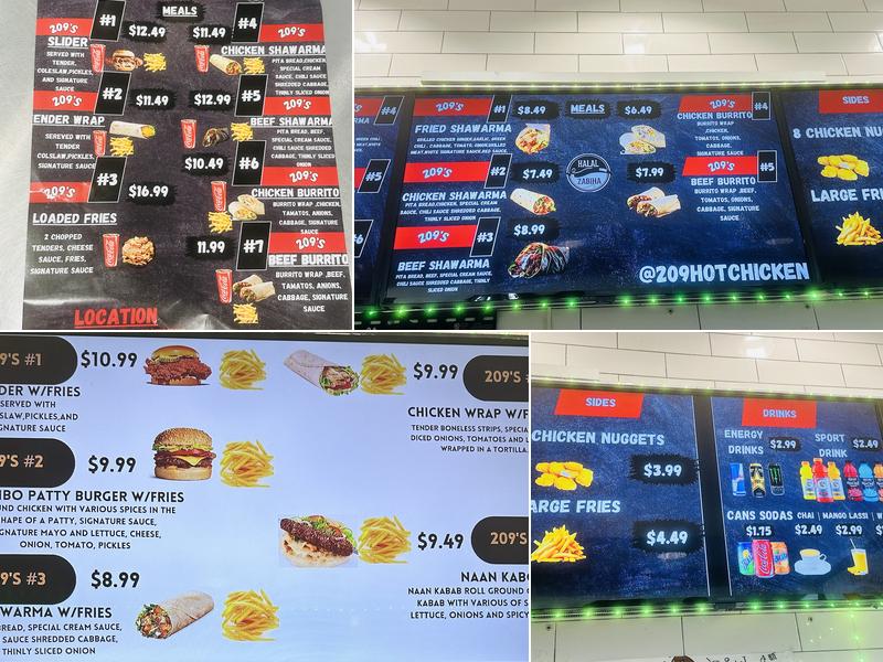 209 Hot Chicken Menu