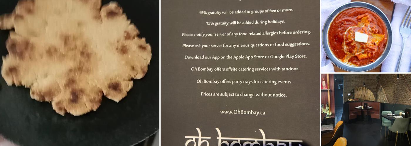Oh Bombay - Niagara Falls Menu