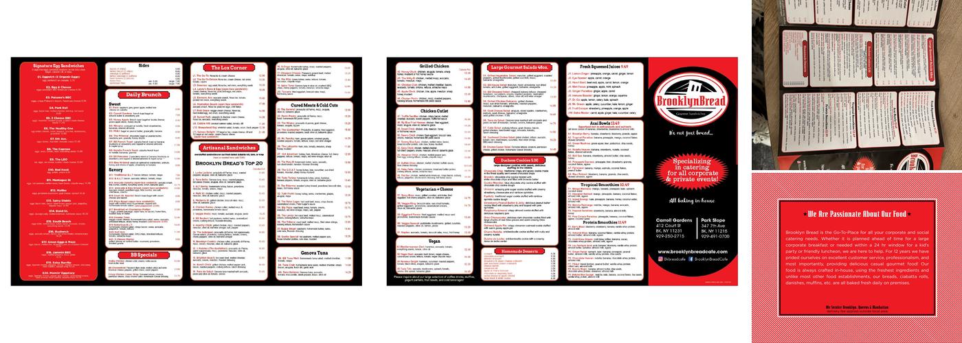 Brooklyn Bread Cafe Menu