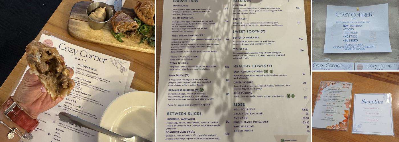 Cozy Corner Cafe Menu