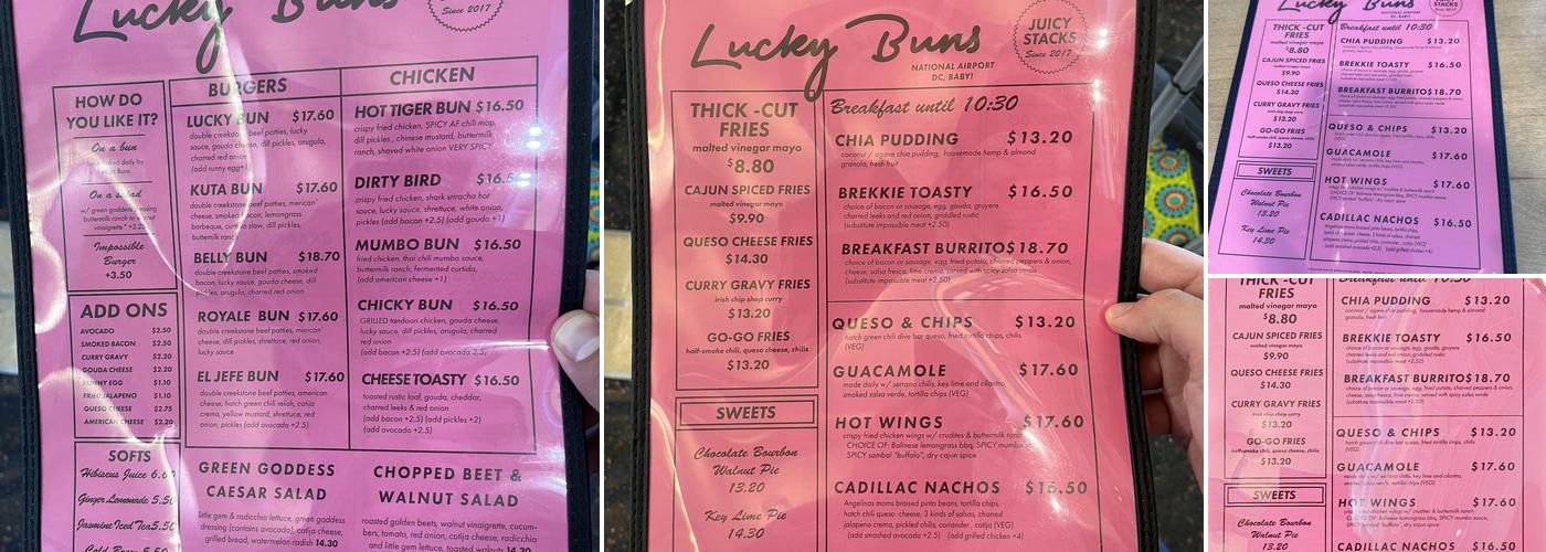 Lucky Buns Menu