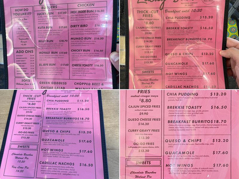Lucky Buns Menu