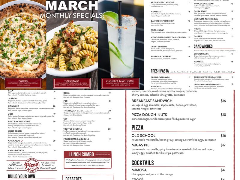 Cane Rosso Menu