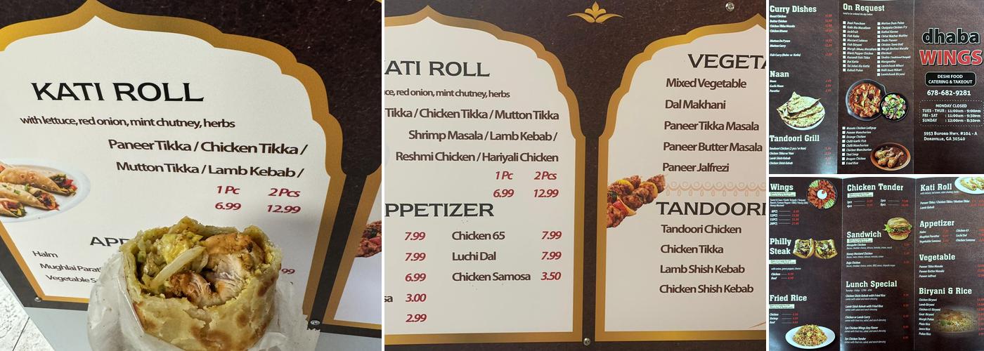 Dhaba Wings Menu