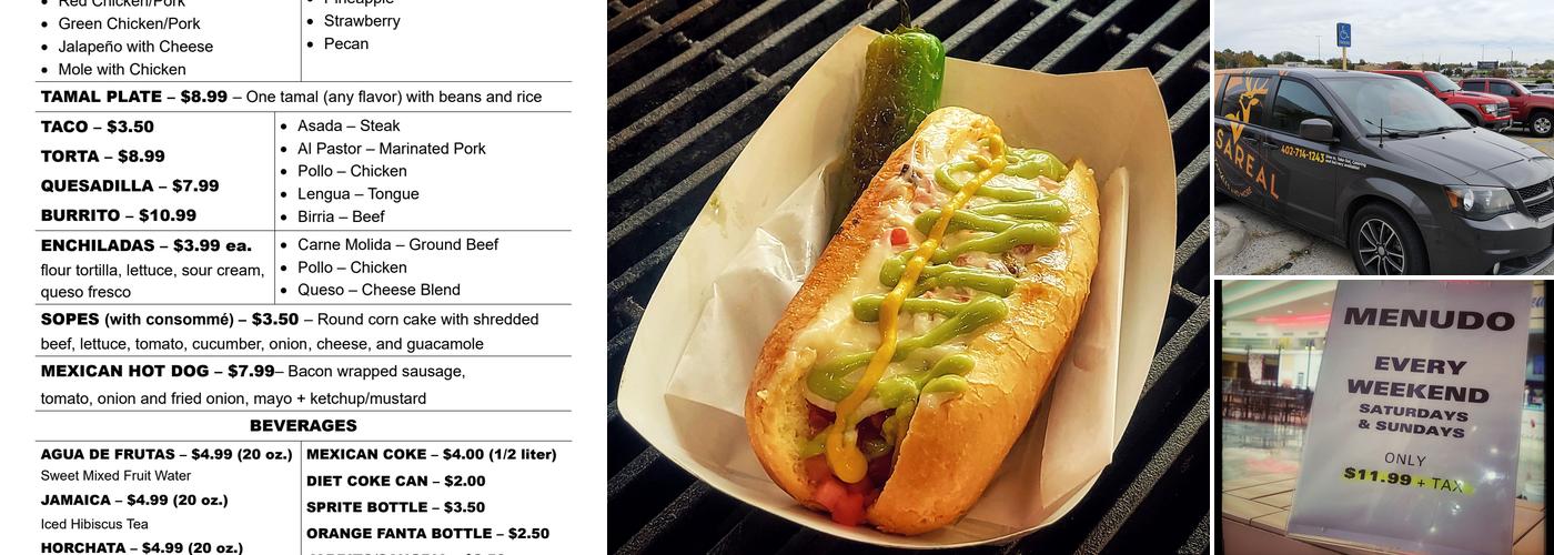 Casareal Tamales and More. Menu