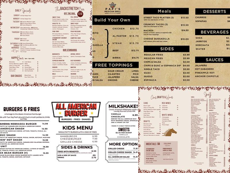 Tiny's Pizza Joint Menu