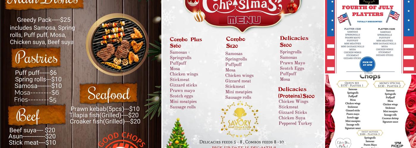 Good chops small chops Menu