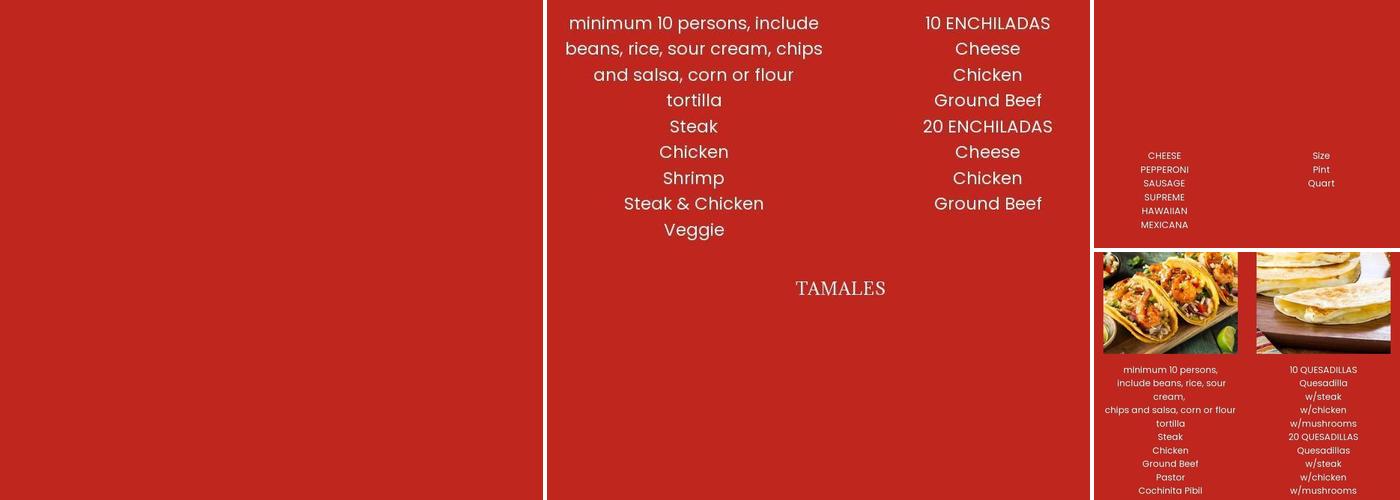 Tapicozza West Loop Menu