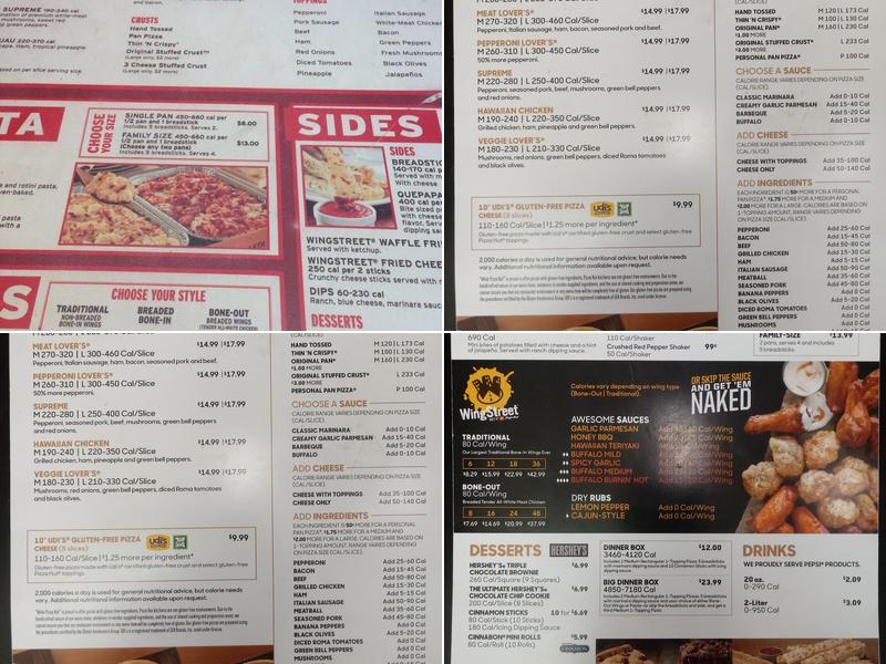 Pizza Hut Menu