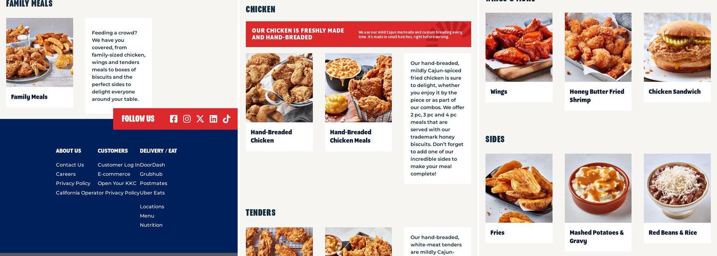 Krispy Krunchy Chicken Menu