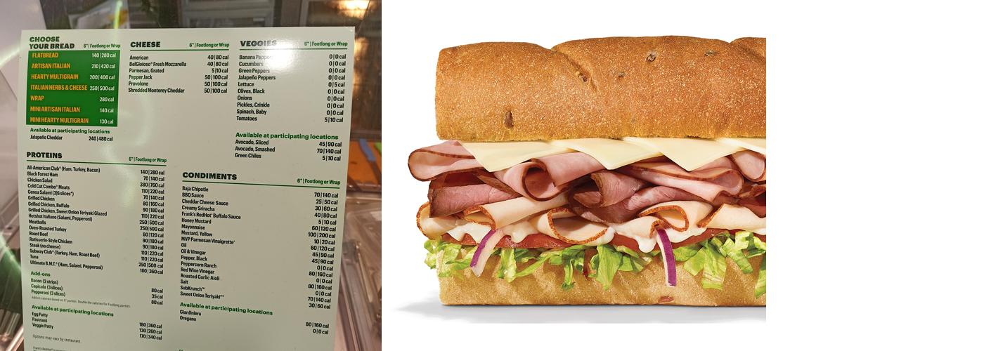 Subway Menu