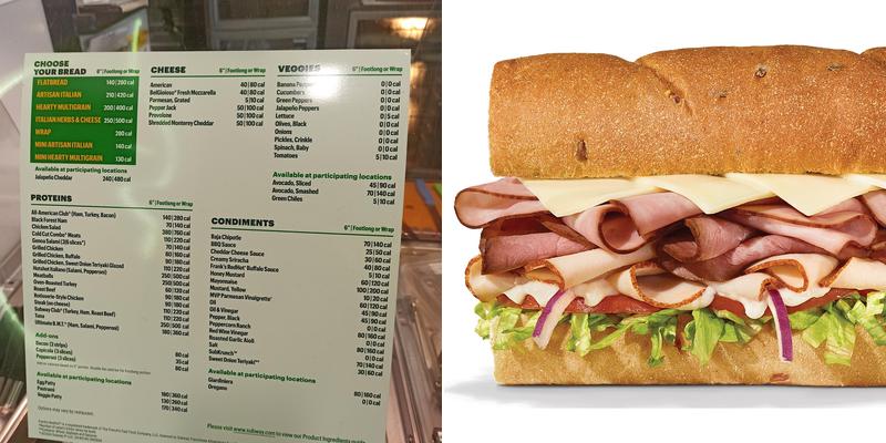 Subway Menu