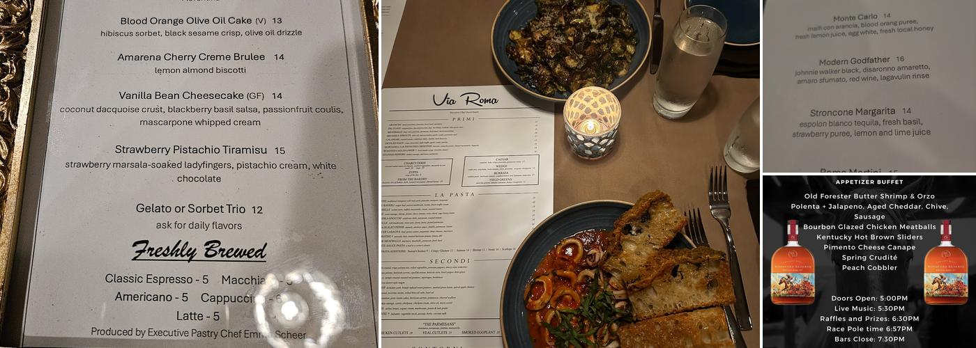 Via Roma Event Center & Restaurant Menu