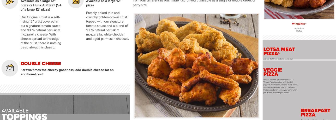 Hunt Brothers Pizza Menu