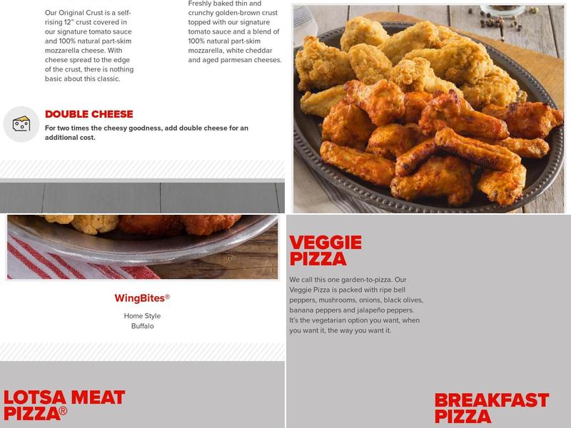 Hunt Brothers Pizza Menu