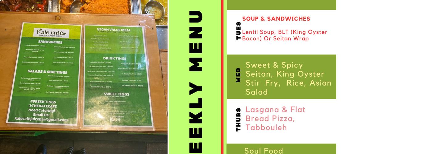 Kale Cafe Menu